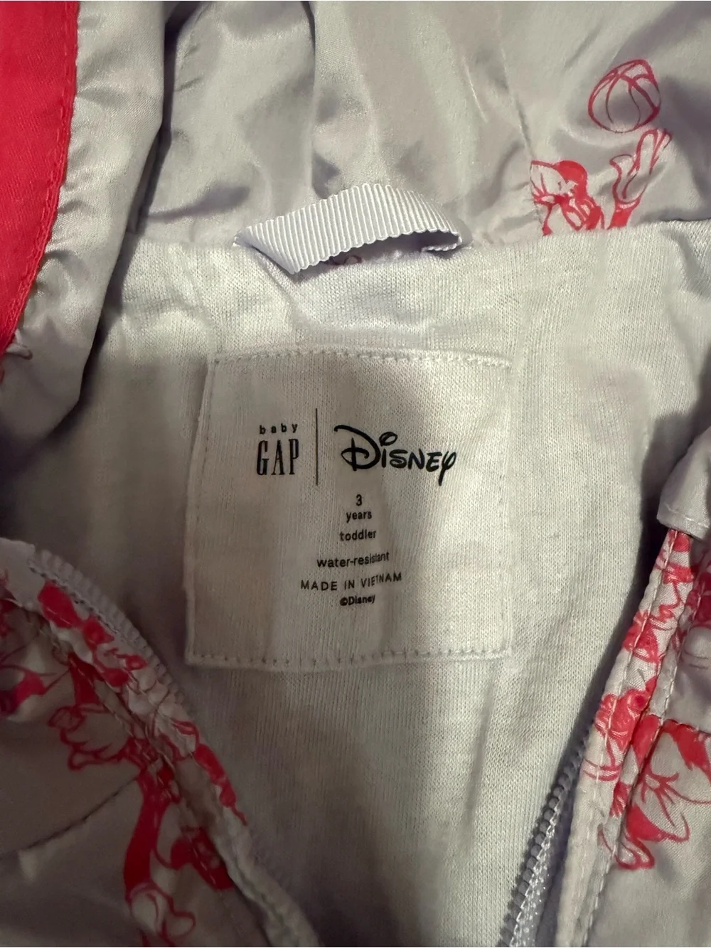 GAP Light Purple Floral Raincoat with Pink Trim